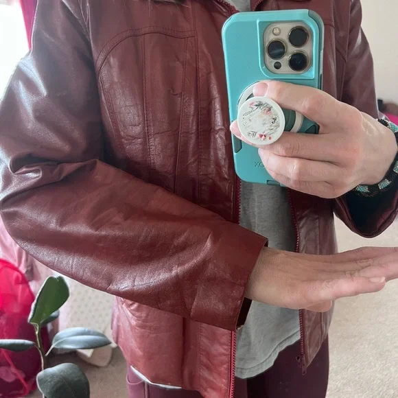 Vintage Jeffery genuine Leather Jacket in Redish Brown - Picture 2 of 10